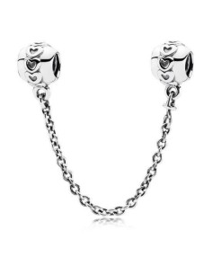 Cadena de seguro  Pandora de plata de ley. Ref 791088-05. Corazones.