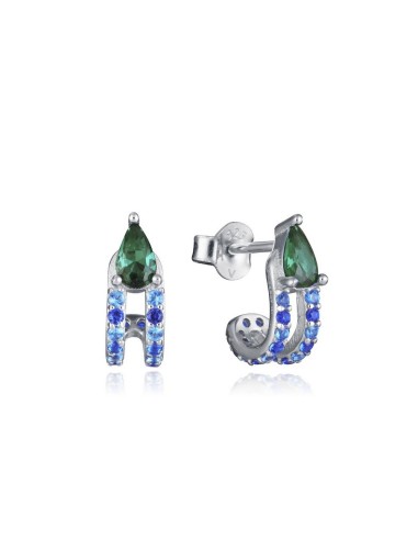 Pendientes Viceroy 9130E000‑39 – Aro Plata 925 & Circonitas Azules y Verdes