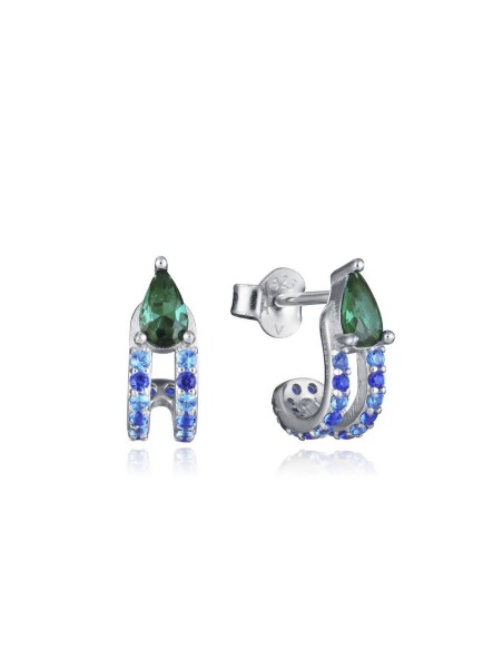 Pendientes Viceroy 9130E000‑39 – Aro Plata 925 & Circonitas Azules y Verdes