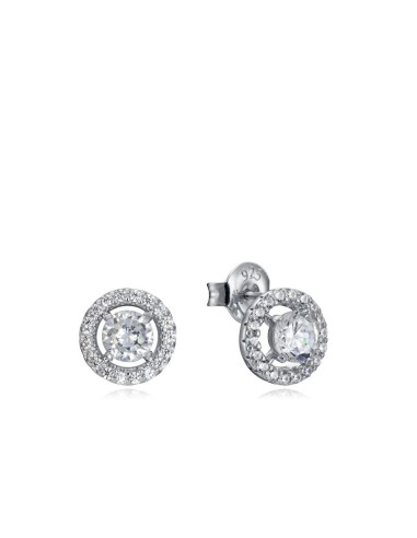 Pendientes Viceroy Jewels de plata de ley en forma de botón con circonitas