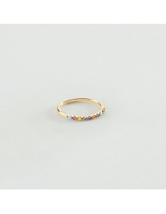 Anillo Fino BELOVED Multicolor en Baño de Oro 18k | Agatha París