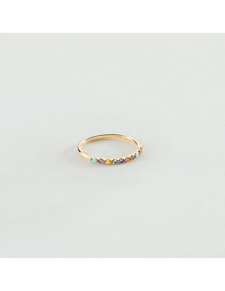 Anillo Fino BELOVED Multicolor en Baño de Oro 18k | Agatha París