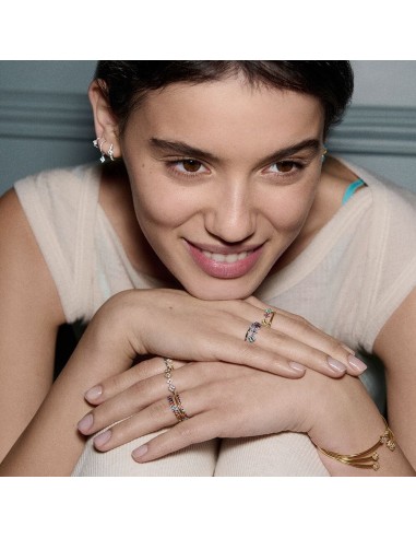 Anillo Fino BELOVED Multicolor en Baño de Oro 18k | Agatha París