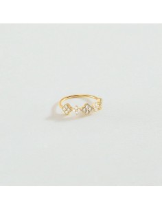 Anillo Fino BELOVED con Circonitas Cristal en Baño de Oro | Agatha París