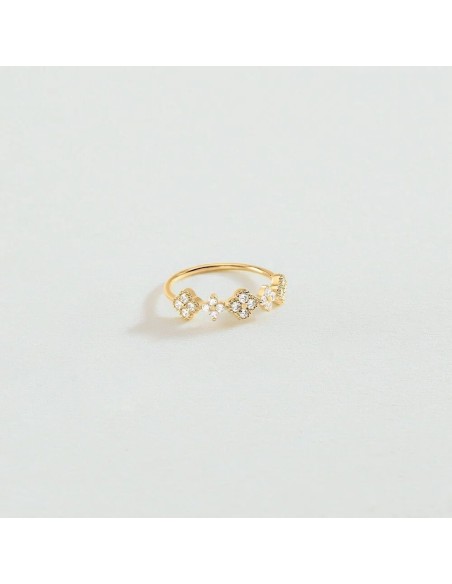 Anillo Fino BELOVED con Circonitas Cristal en Baño de Oro | Agatha París