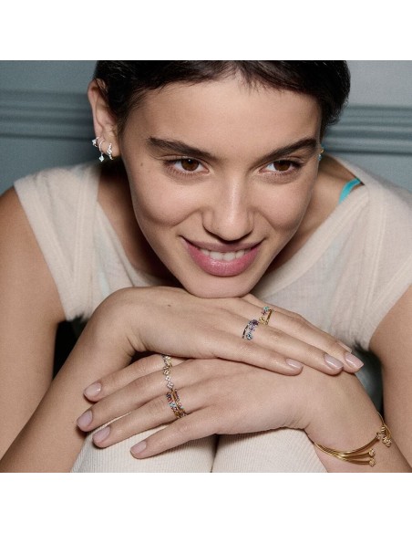 Anillo Fino BELOVED con Circonitas Cristal en Baño de Oro | Agatha París