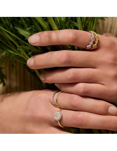 Anillo Fino BELOVED con Circonitas Cristal en Baño de Oro | Agatha París