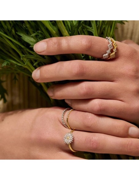 Anillo Fino BELOVED con Circonitas Cristal en Baño de Oro | Agatha París