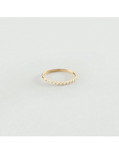 Anillo Fino BELOVED con Circonitas Cristal en Baño de Oro | Agatha París