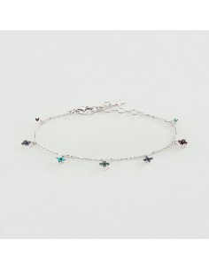 Pulsera de Cadena BELOVED Multicolor en Plata de Ley | Agatha París 2