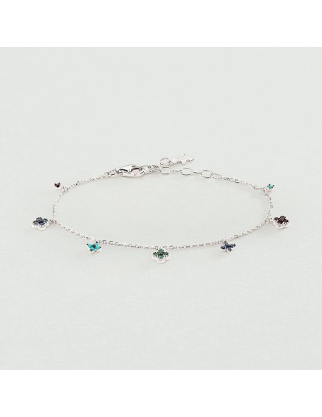 Pulsera de Cadena BELOVED Multicolor en Plata de Ley | Agatha París