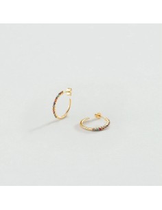 Criollas BELOVED Multicolor en Plata de Ley con Baño de Oro 18k | Agatha París