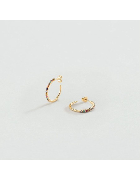 Criollas BELOVED Multicolor en Plata de Ley con Baño de Oro 18k | Agatha París