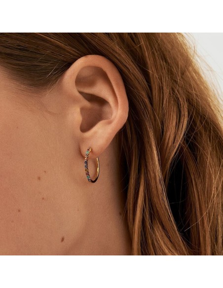 Criollas BELOVED Multicolor en Plata de Ley con Baño de Oro 18k | Agatha París