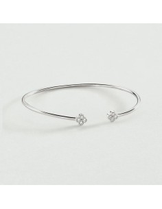 Pulsera Rígida BELOVED en Plata de Ley con Circonitas Cristal | Agatha París