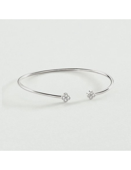 Pulsera Rígida BELOVED en Plata de Ley con Circonitas Cristal | Agatha París