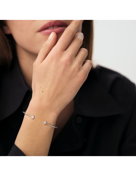 Pulsera Rígida BELOVED en Plata de Ley con Circonitas Cristal | Agatha París