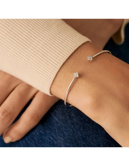 Pulsera Rígida BELOVED en Plata de Ley con Circonitas Cristal | Agatha París
