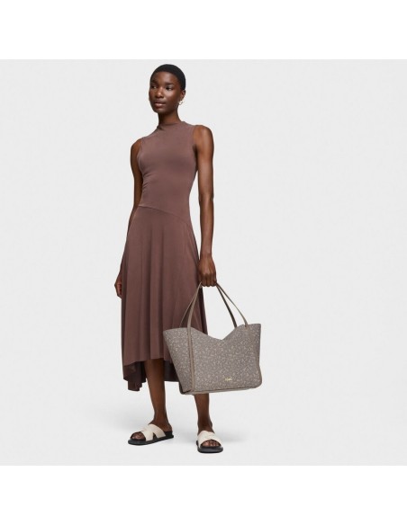 Capazo Grande Beige Kaos Mini Lines – Espacio y Estilo Casual de TOUS
