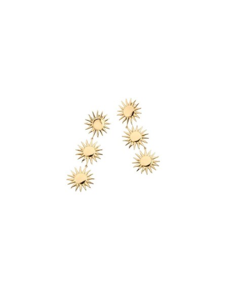 Pendientes Largos TIARE 3 Soles en Baño de Oro | Agatha París