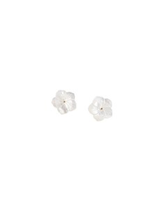 Pendientes Largos TIARE Flor de Nácar con Baño de Oro | Agatha París