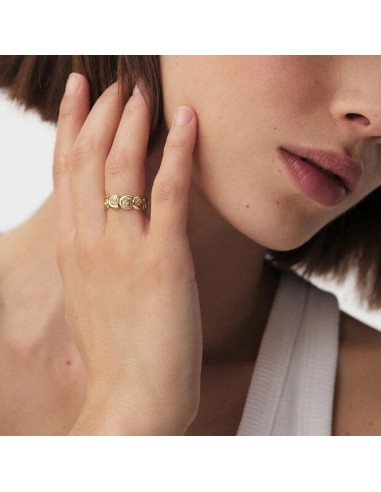 Anillo Ajustable TIARE Dorado con Caracola en Baño de Oro | Agatha París