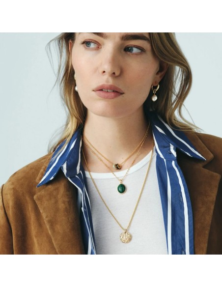 Colgante TALISMANS con Malaquita en Oro | Agatha París