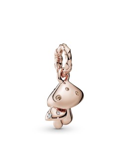 Charm Pandora colgante Seta Brillante con cristales rosas y cironitas transparentes