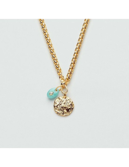 Colgante TALISMANS con Amazonita y Circonita en Oro | Agatha París