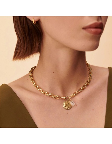 Colgante TALISMANS con Piedra de Luna y Circonita en Oro | Agatha París