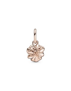 Charm Colgante con un recubrimiento en oro rosa de 14k Flor Pensamiento Morado 2