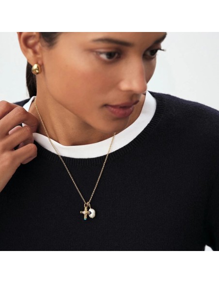Colgante TALISMANS Cruz Multicolor en Oro | Agatha París