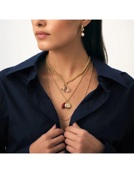 Colgante TALISMANS Cruz Multicolor en Oro | Agatha París
