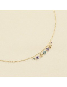 Collar Corto BELOVED Multicolor en Plata de Ley con Baño de Oro – Diseño Sofisticado