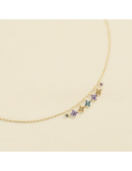Collar Corto BELOVED Multicolor en Plata de Ley con Baño de Oro – Diseño Sofisticado