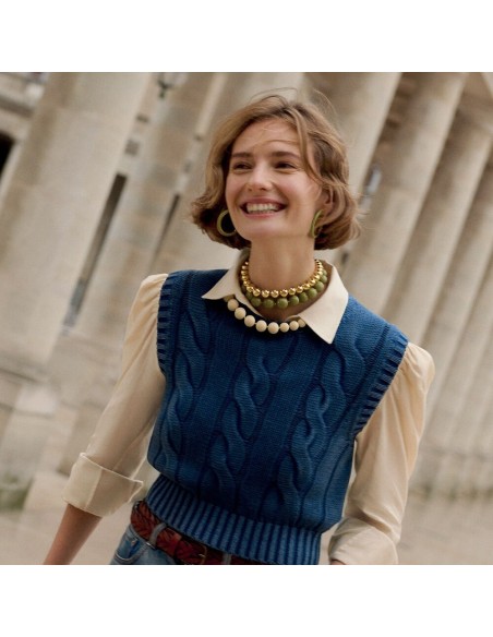 Collar corto PALAIS ROYAL Caqui y Oro | Estilo y frescura | AGATHA PARÍS