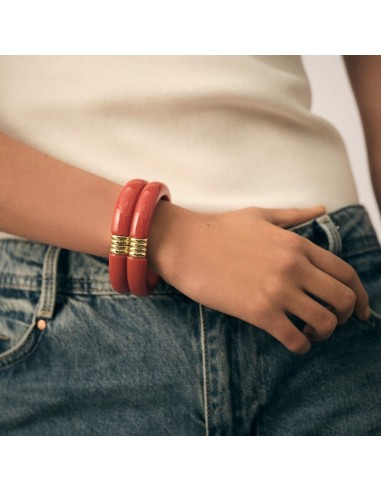 Pulsera rígida PALAIS ROYAL Coral y Oro | Color y elegancia | AGATHA PARÍS