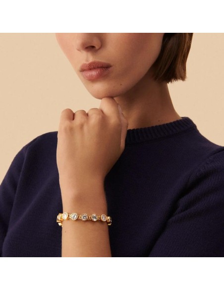 Pulsera de Cadena Dorada con Circonitas XXL – Colección Nº13 de María Pombo | Agatha París