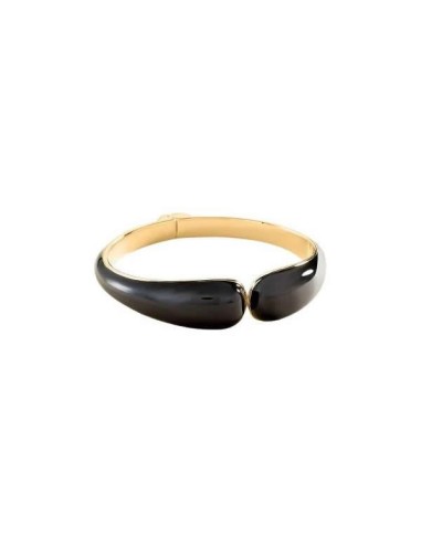Pulsera Esclava Agatha Paris Baño Oro y Esmalte Negro - Colección Nº 13 de María Pombo