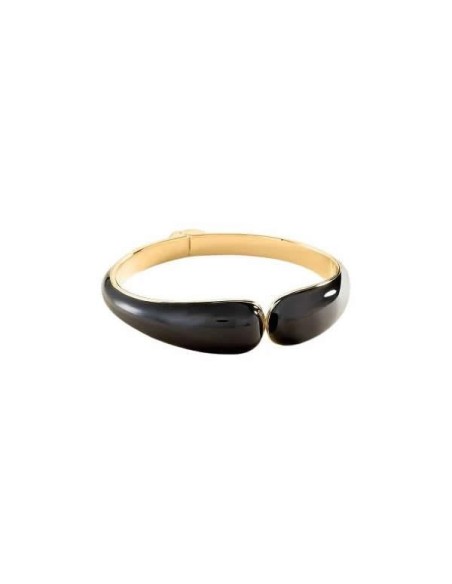 Pulsera Esclava Agatha Paris Baño Oro y Esmalte Negro - Colección Nº 13 de María Pombo