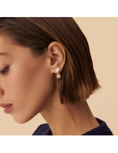 Pendientes Largos Agatha París N-13 Cristal/Dorado con Circonitas XXL 2