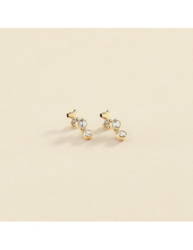 Pendientes Largos Agatha París N-13 Cristal/Dorado con Circonitas XXL