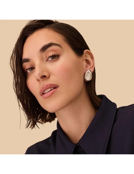 Pendientes largos DANAE acabado Plateado