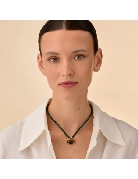 Collar corto RHEA acabado Tiger eye