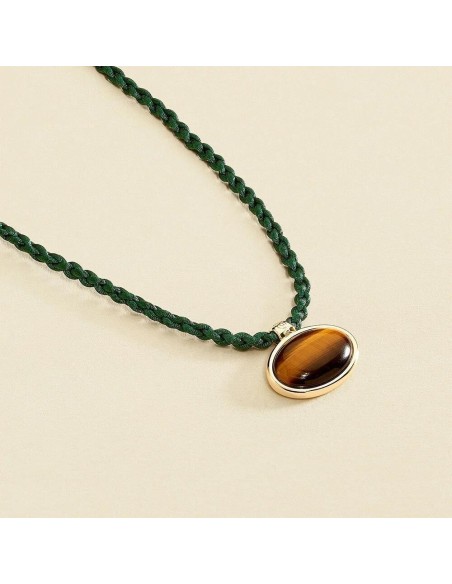 Collar corto RHEA acabado Tiger eye