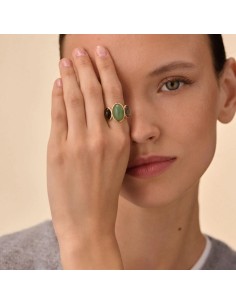 Anillo Fino RHEA en Multicolor y acabado Oro 2