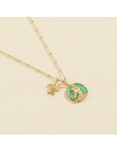 COLLAR CORTO TWILIGHT - acabado VERDE / DORADO