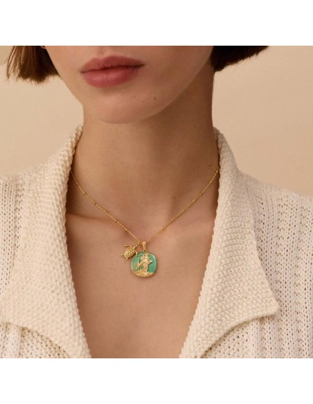 COLLAR CORTO TWILIGHT - acabado VERDE / DORADO