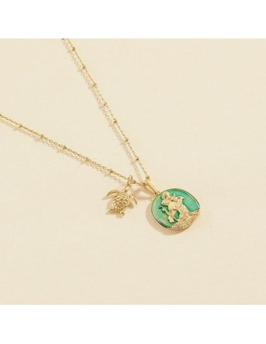 COLLAR CORTO TWILIGHT - acabado VERDE / DORADO