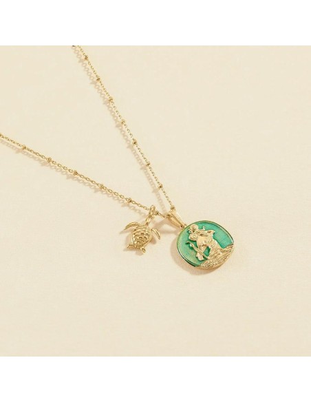 COLLAR CORTO TWILIGHT - acabado VERDE / DORADO